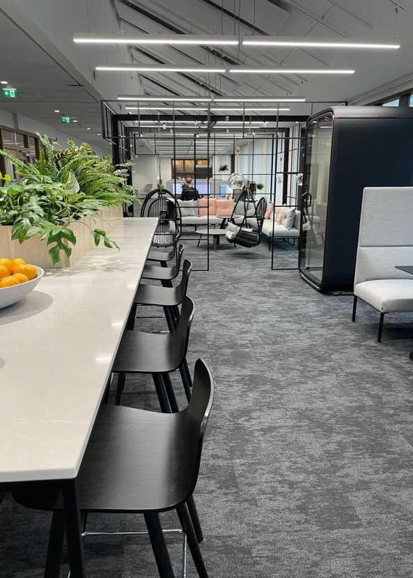 Long table and Sola bar stools