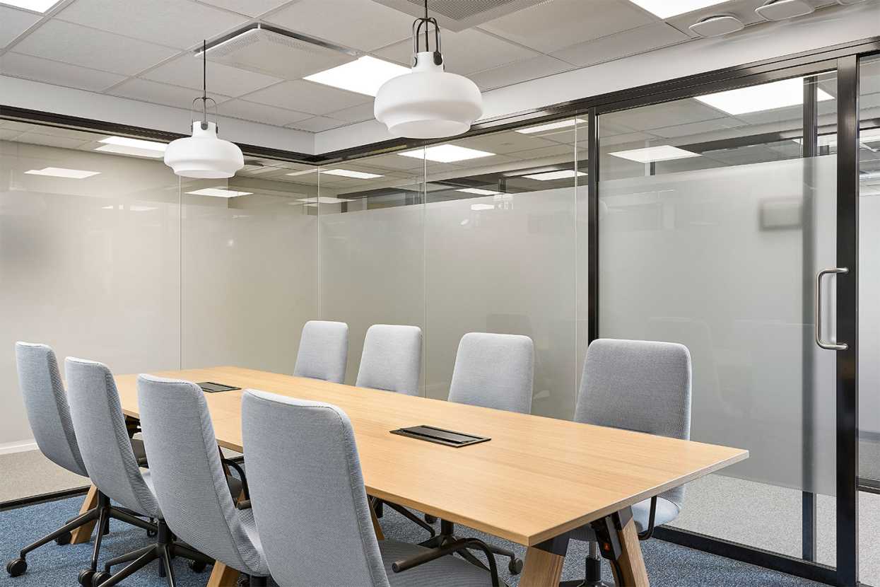 Sola soft conference chairs and Frankie table in the conference room