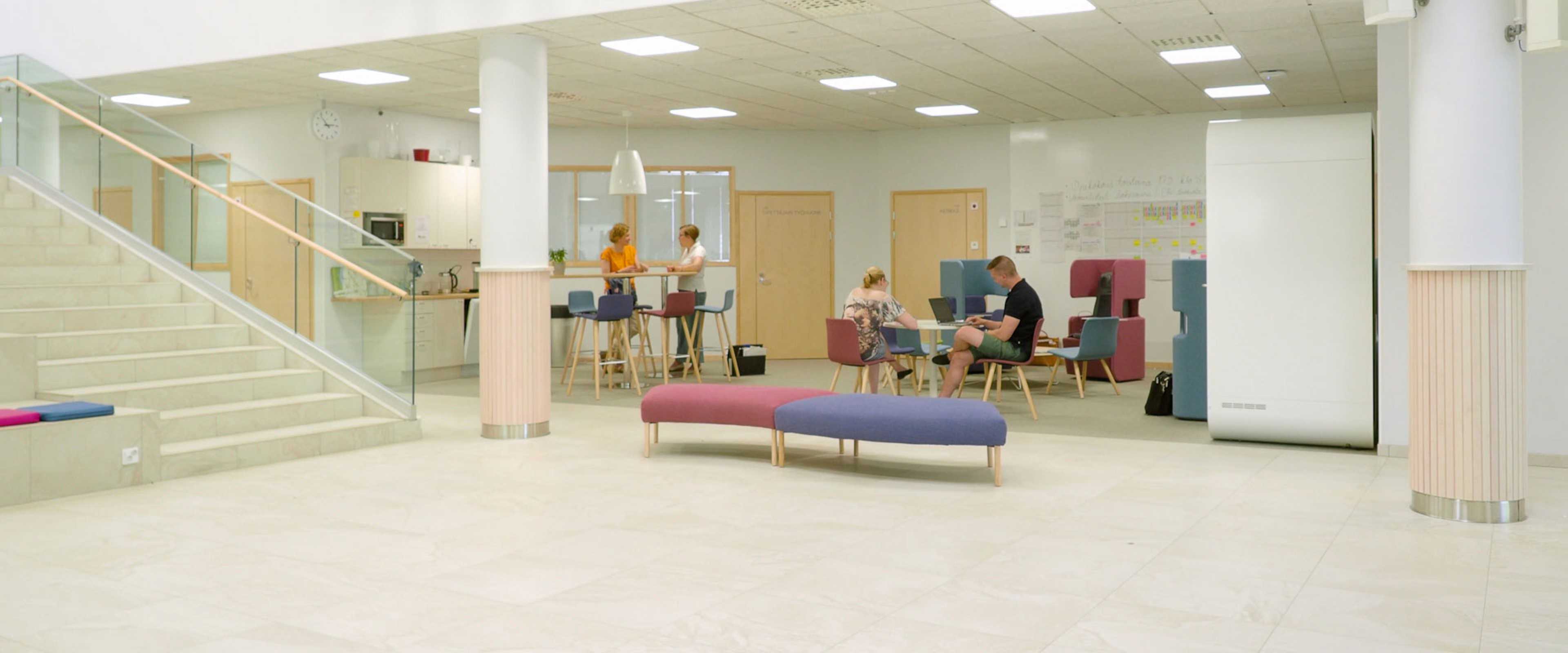 Martela's Sola chairs and PodSeats at Pirkkala Upper Secondary School in Finland